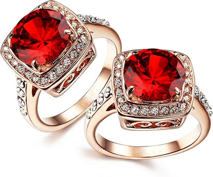 Ruby Halo Statement Ring | Rose Gold
