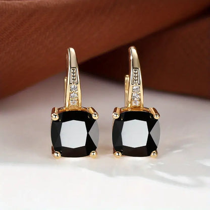 Mystic Stone Hoop Earrings | Gold