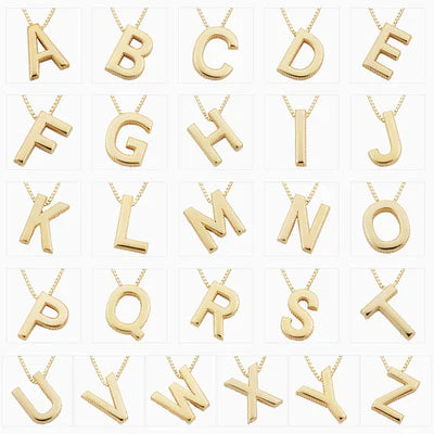 Love letter initial necklace | White Gold