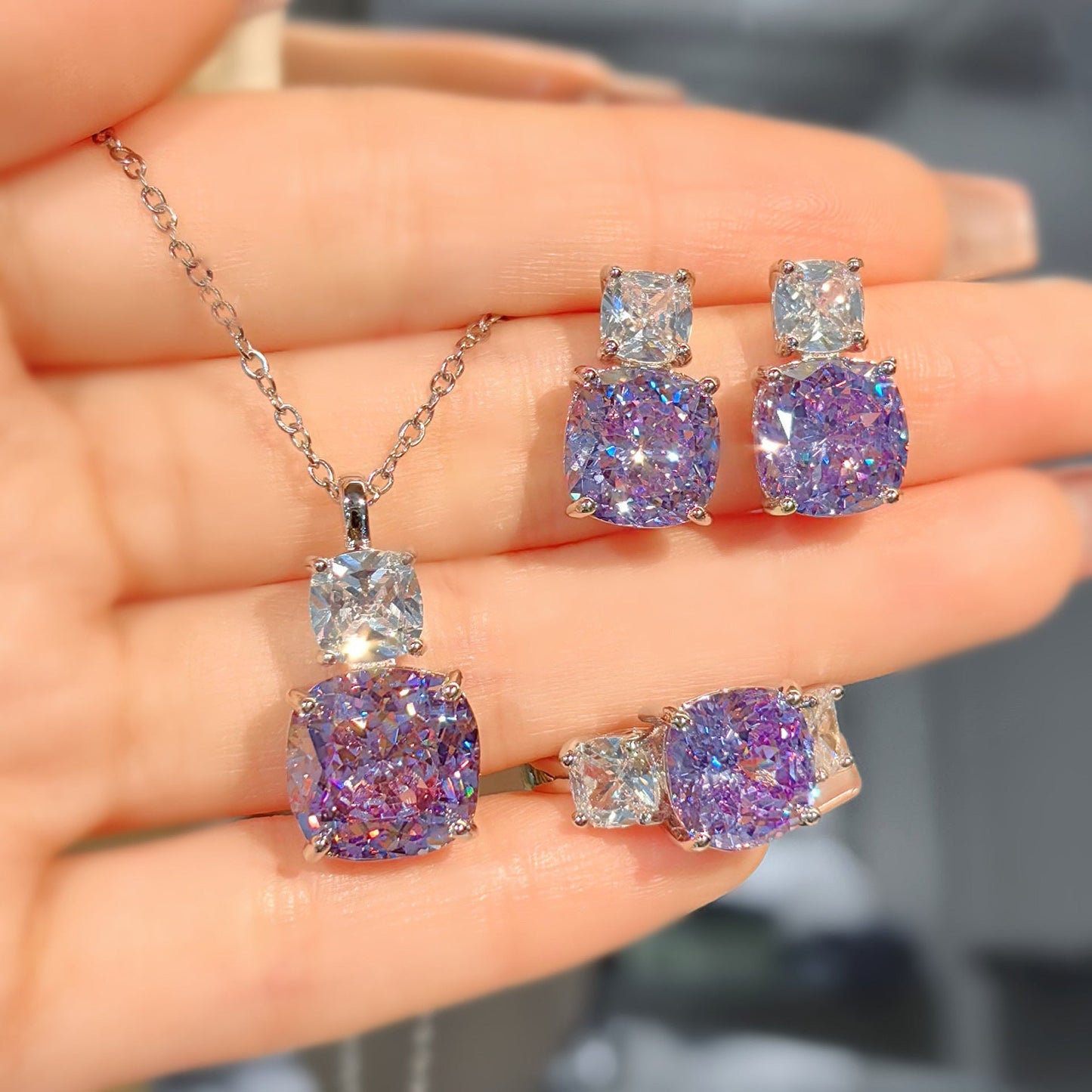 Adeline Violetta Set | White Gold