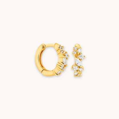 Crystal Cluster Huggies | Gold