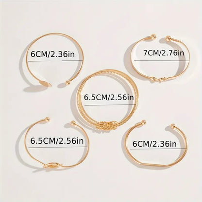 Knotted Elegance Bracelet Set | Gold