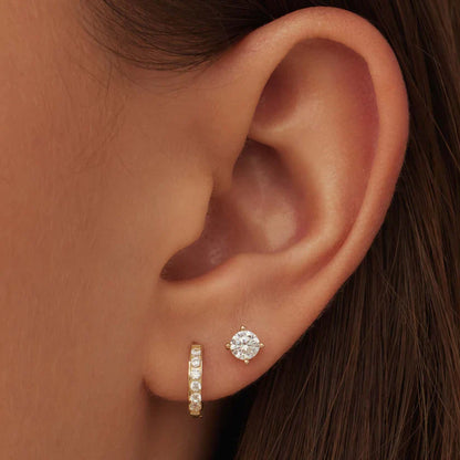 Dara Brillane Stone Earrings Set | Gold
