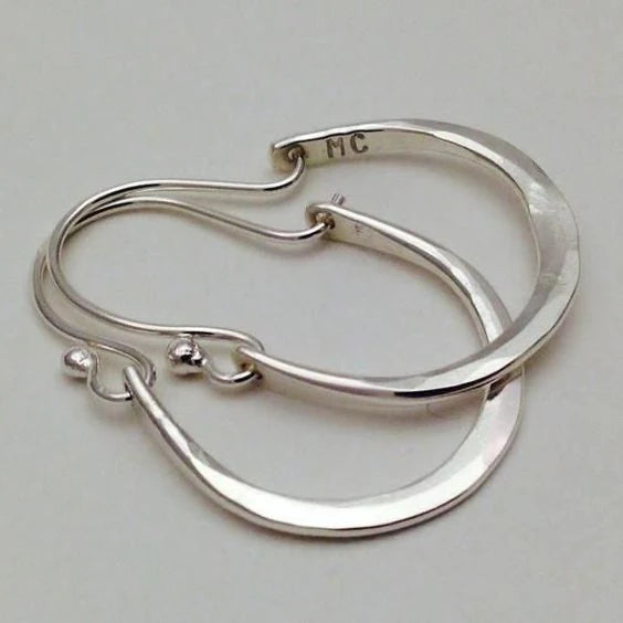 Lunar Halo Hoop Earrings | White Gold