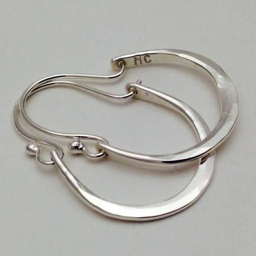 Lunar Halo Hoop Earrings | White Gold